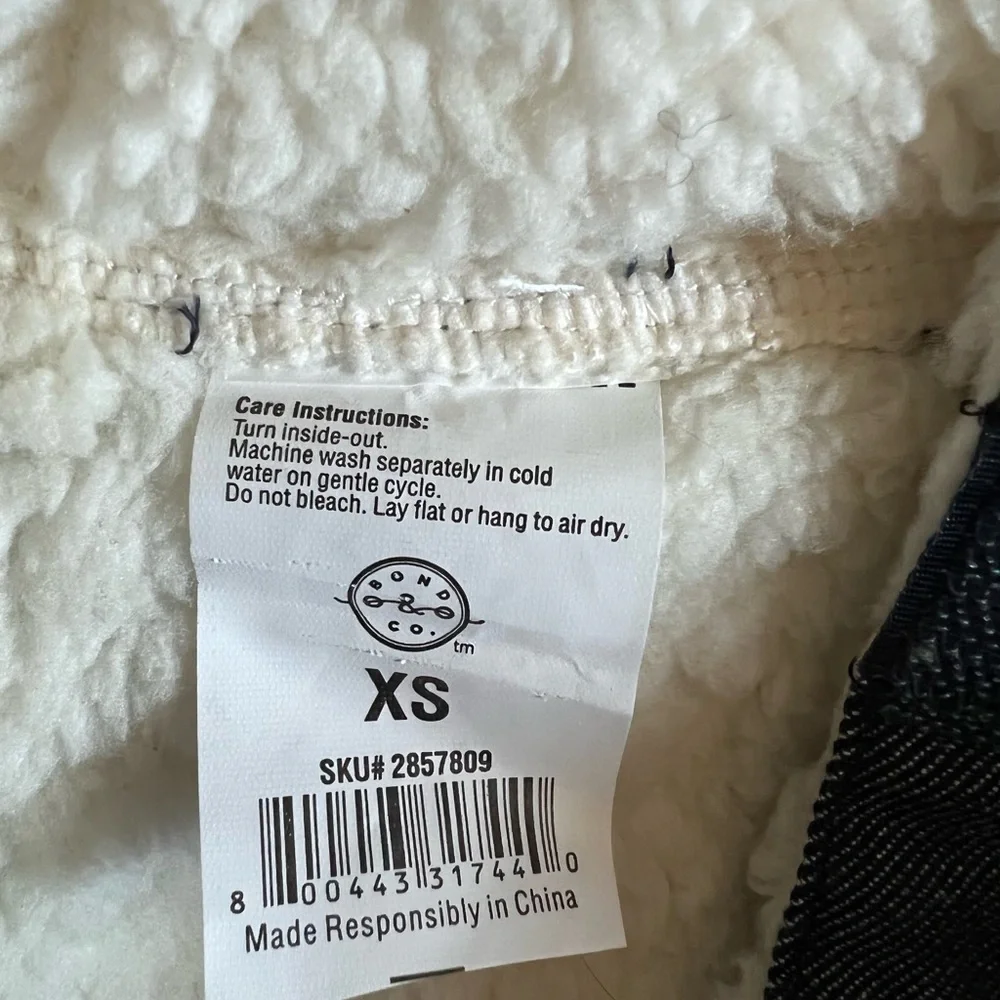 Small Dog Sherpa Denim Jacket Size XS - Picture 5 of 7